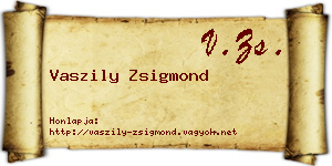 Vaszily Zsigmond névjegykártya